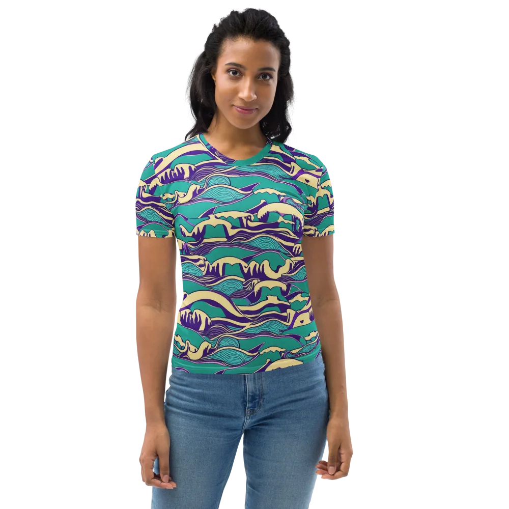 Turquoise Breakers on Women's Crew Neck T-Shirt — Front
