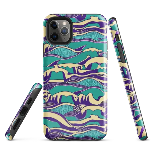 Turquoise Breakers on a Tough Case for iPhone®