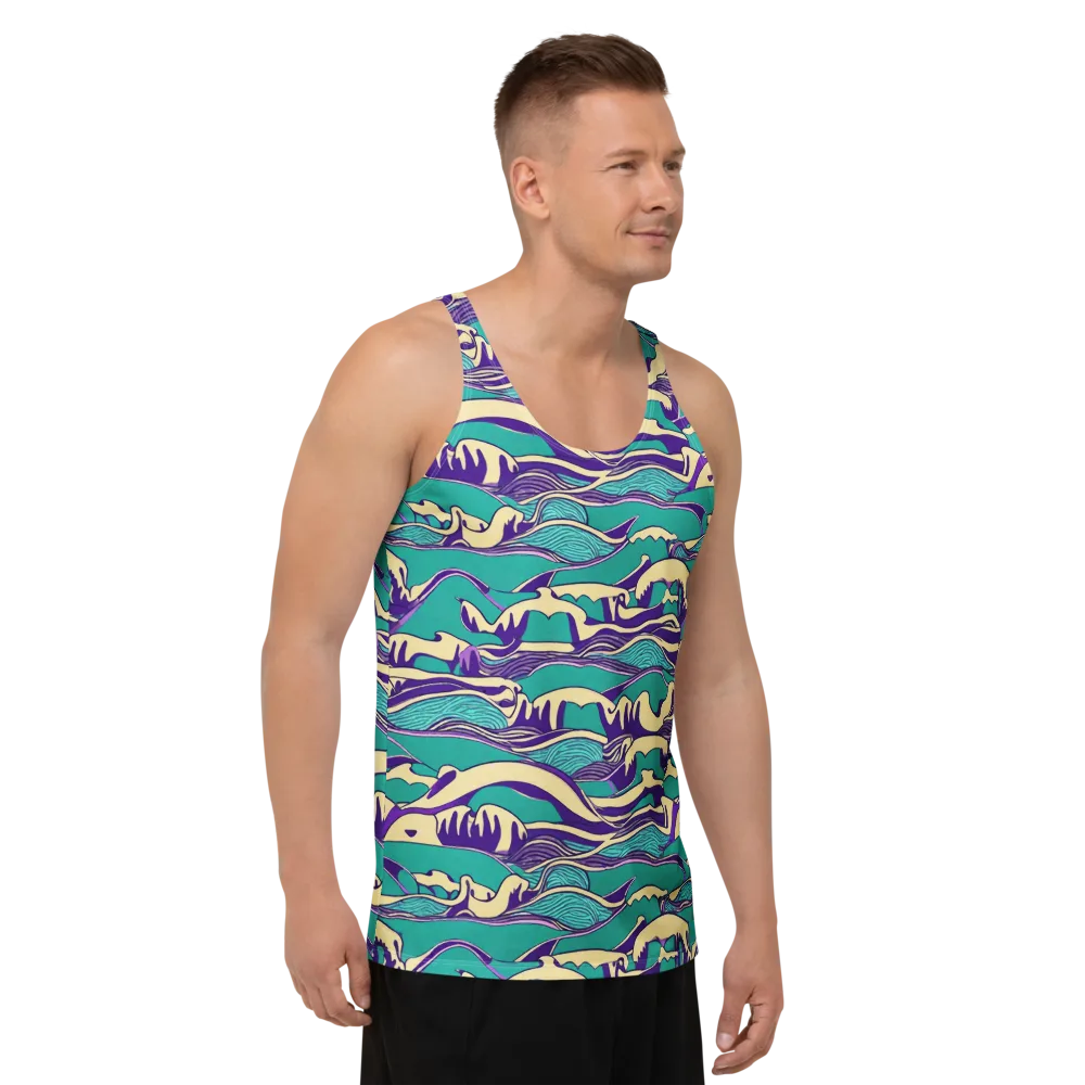 Turquoise Breakers on Men's Tank Top — Right Front