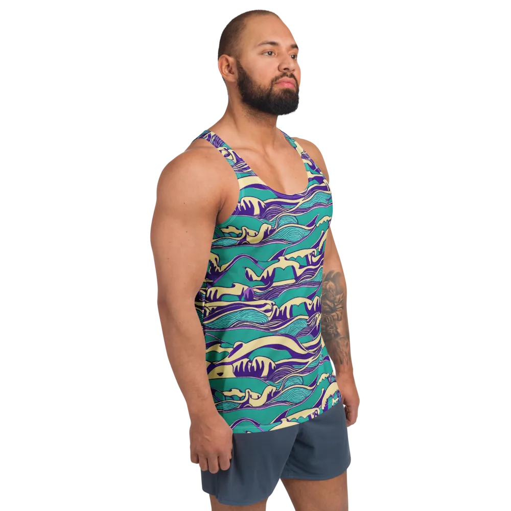 Turquoise Breakers on Men's Tank Top — Right Front