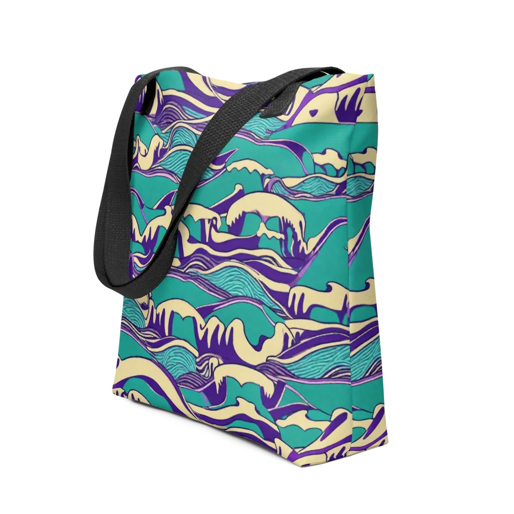 Turquoise Breakers on Tote Bag — Front