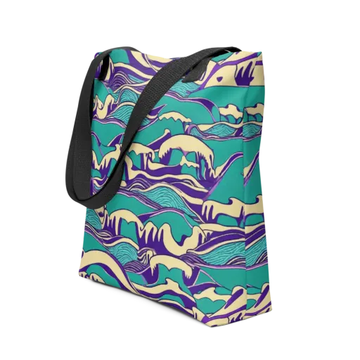 Turquoise Breakers on a Tote Bag