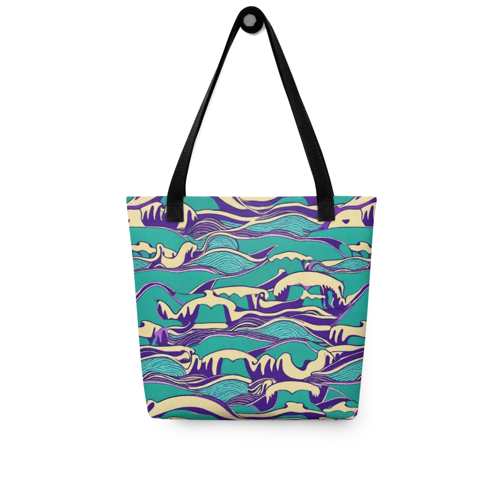 Turquoise Breakers on Tote Bag — Front