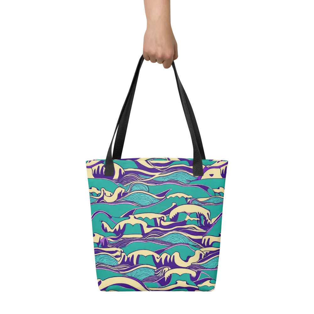 Turquoise Breakers on Tote Bag — Front