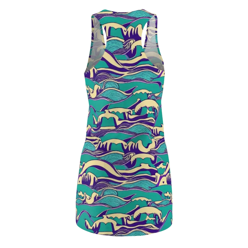 Turquoise Breakers on Racerback Dress — Back