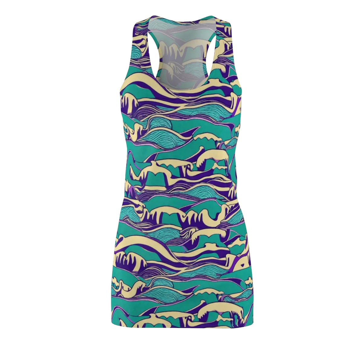 Turquoise Breakers on Racerback Dress — Front