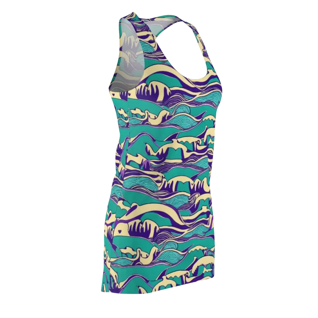 Turquoise Breakers on Racerback Dress — Front Side