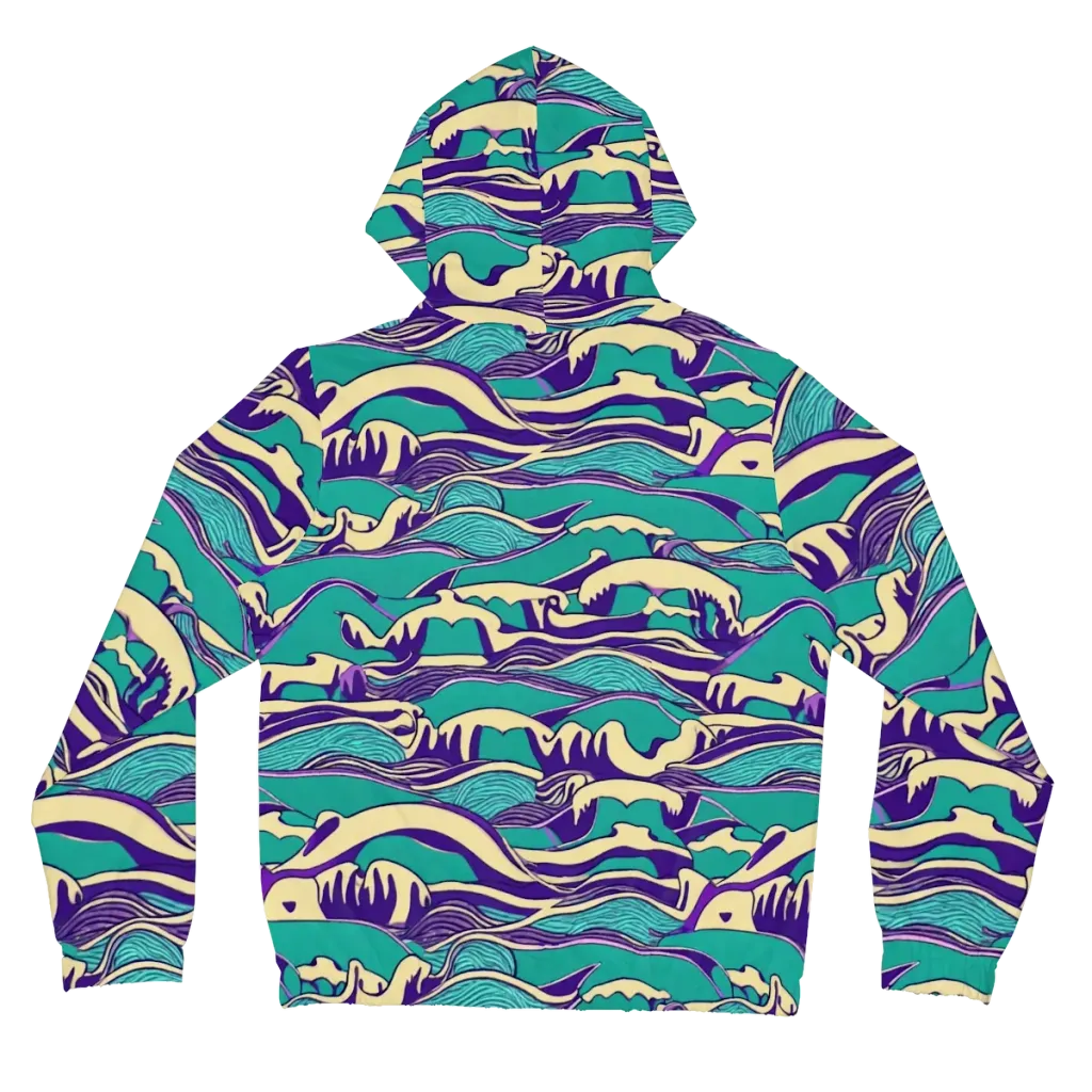 Turquoise Breakers on Women's Full-Zip Hoodie — Back