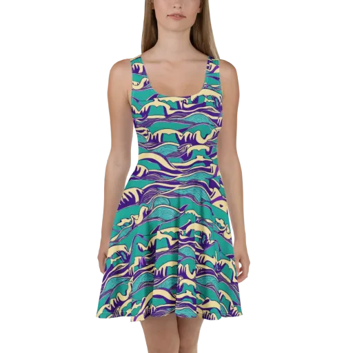 Turquoise Breakers on a Skater Dress
