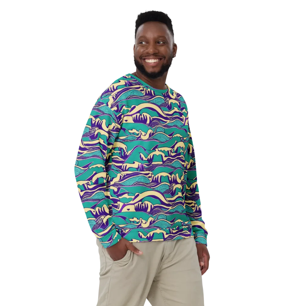 Turquoise Breakers on Sweatshirt — Front