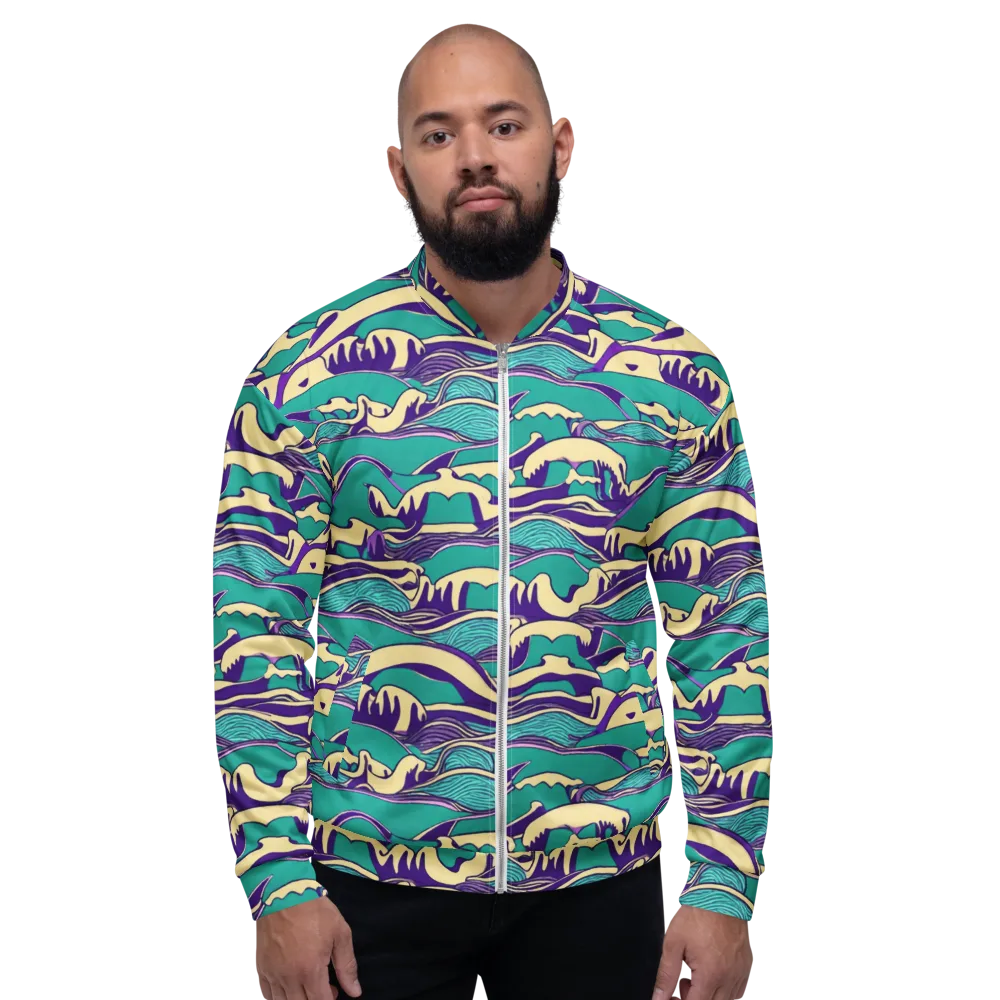 Turquoise Breakers on Bomber Jacket — Front