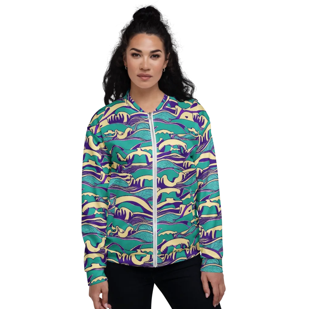 Turquoise Breakers on Bomber Jacket — Front