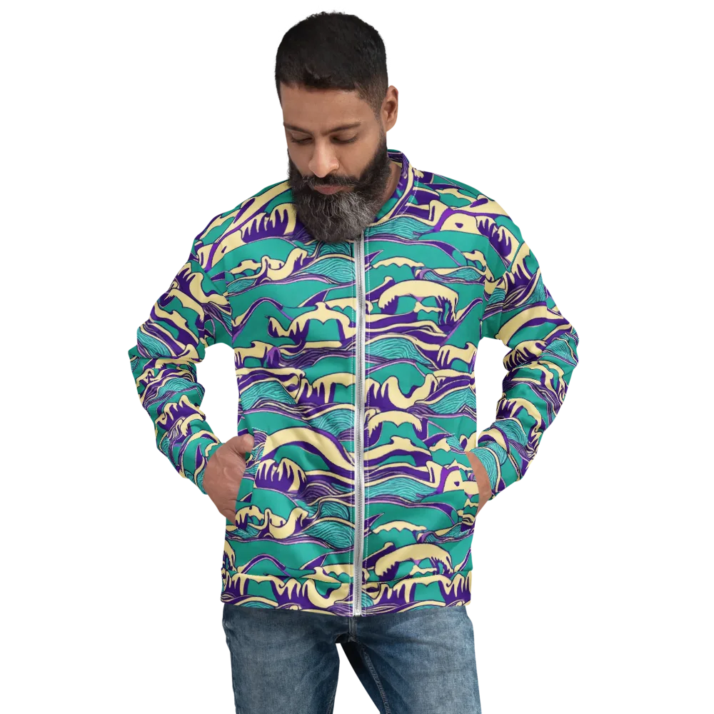Turquoise Breakers on Bomber Jacket — Front