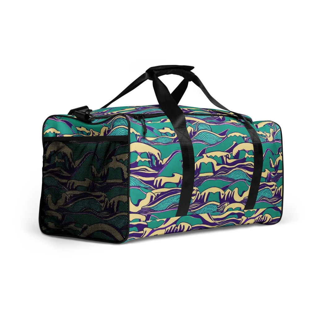 Turquoise Breakers on Duffle Bag — Right Front