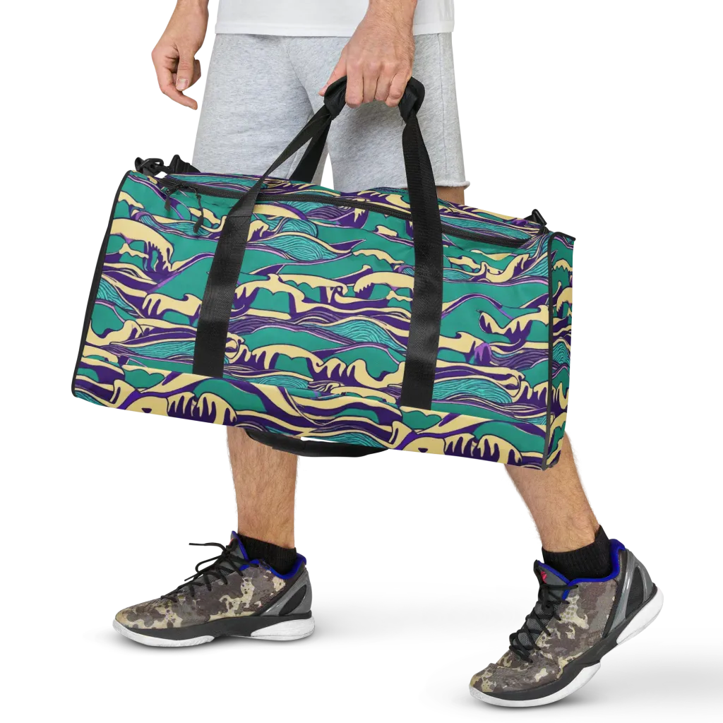 Turquoise Breakers on Duffle Bag — Front