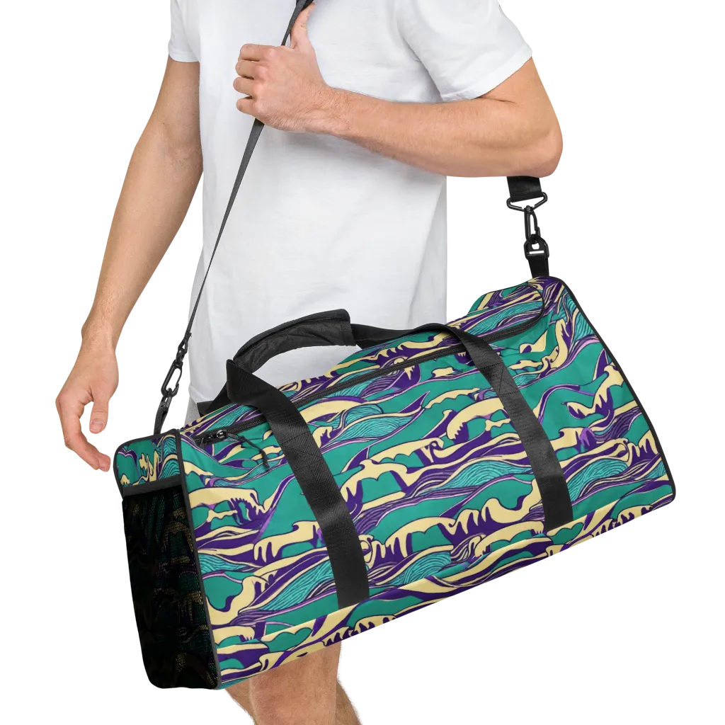 Turquoise Breakers on Duffle Bag — Right Front