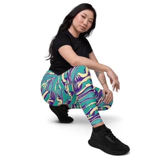 Turquoise Breakers on a Leggings with Pockets