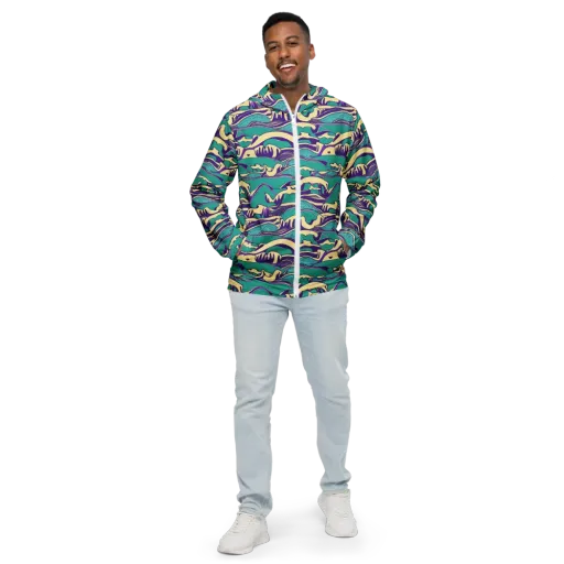 Turquoise Breakers on a Men's Windbreaker