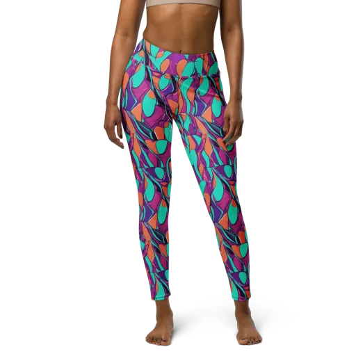 Peacock Static on a Yoga Leggings