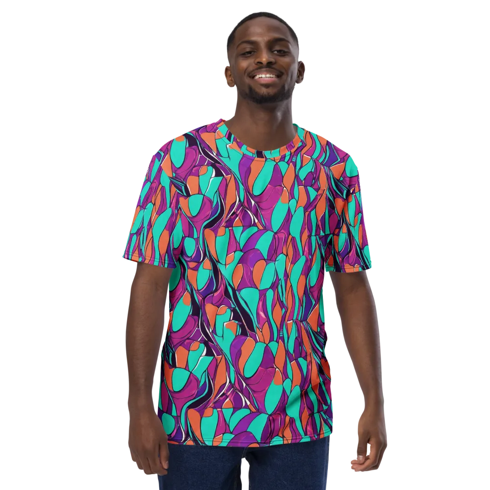 Peacock Static on Men's Crew Neck T-Shirt — Front