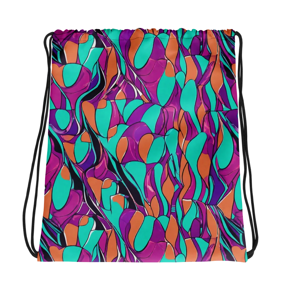 Peacock Static on Drawstring Bag — Photo