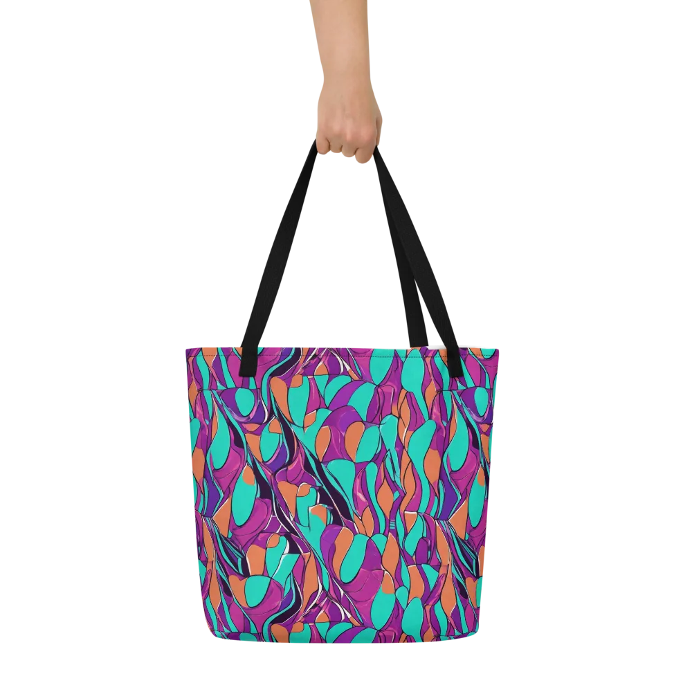 Peacock Static on Large Tote Bag W/ Pocket — Front