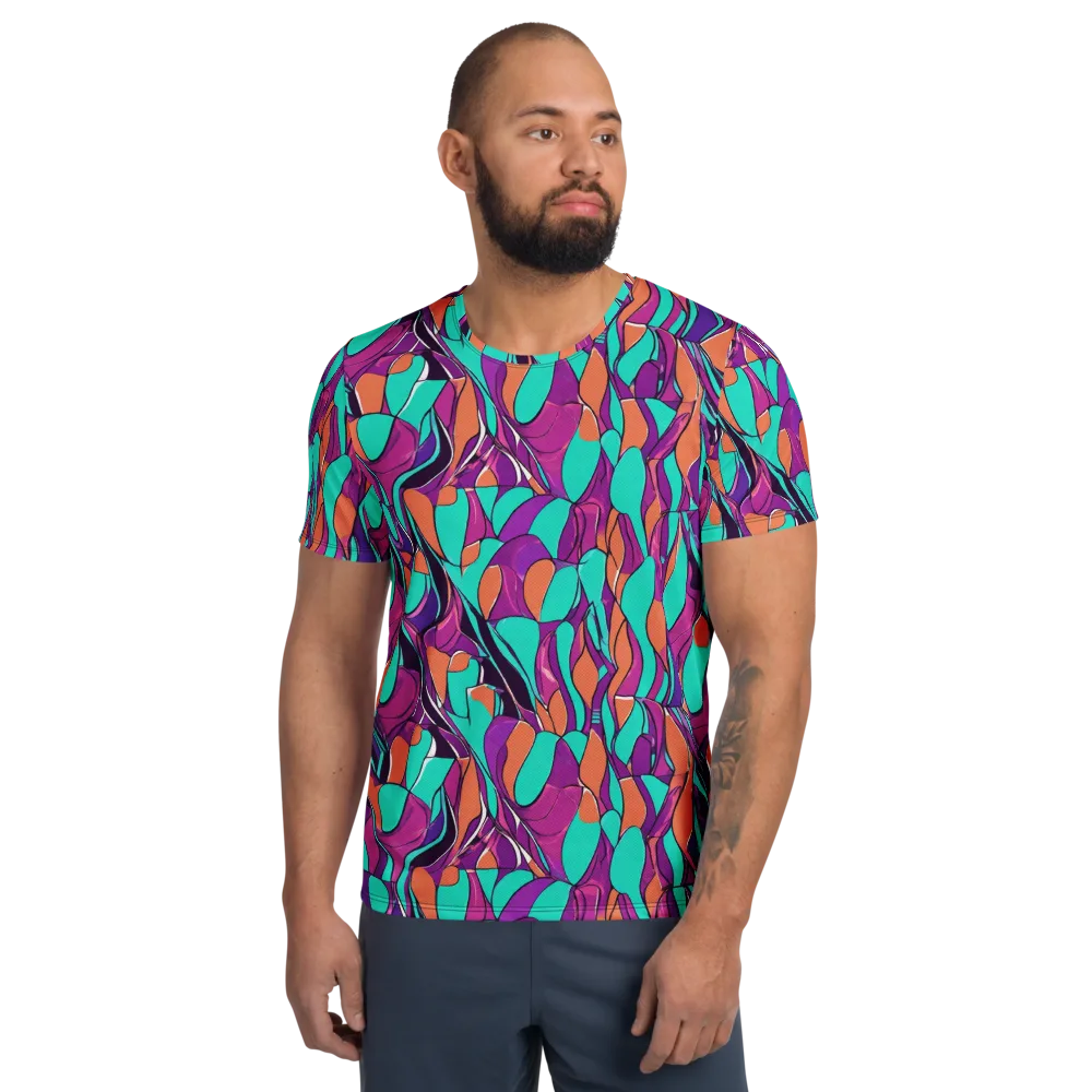 Peacock Static on Men's Athletic T-Shirt — Front