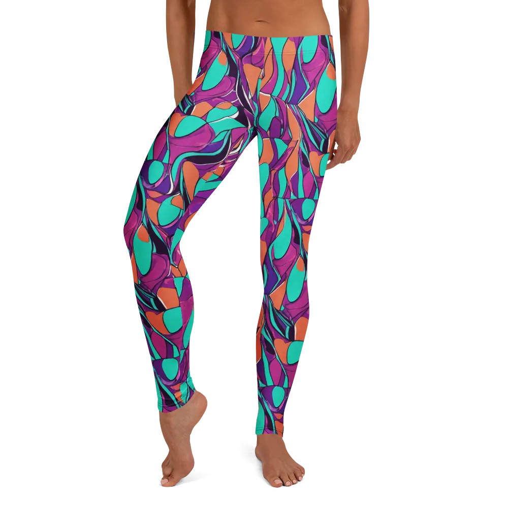 Peacock Static on Leggings — Front