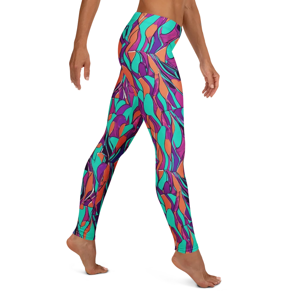 Peacock Static on Leggings — Right