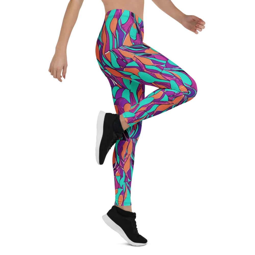 Peacock Static on Leggings — Right