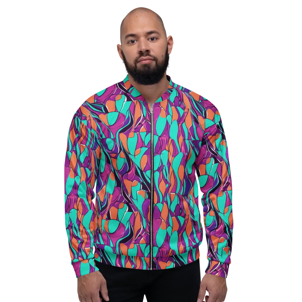 Peacock Static on Bomber Jacket — Front