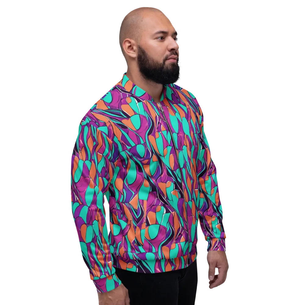 Peacock Static on Bomber Jacket — Right