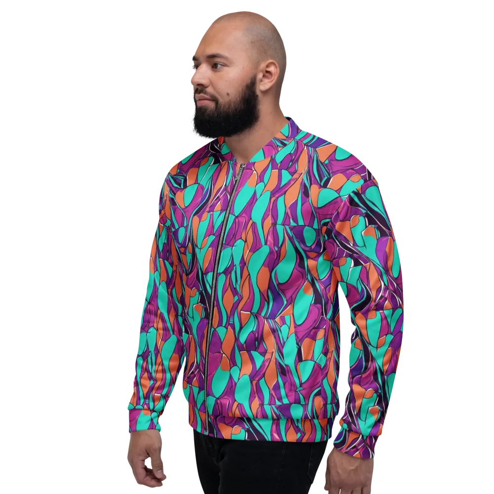 Peacock Static on Bomber Jacket — Left