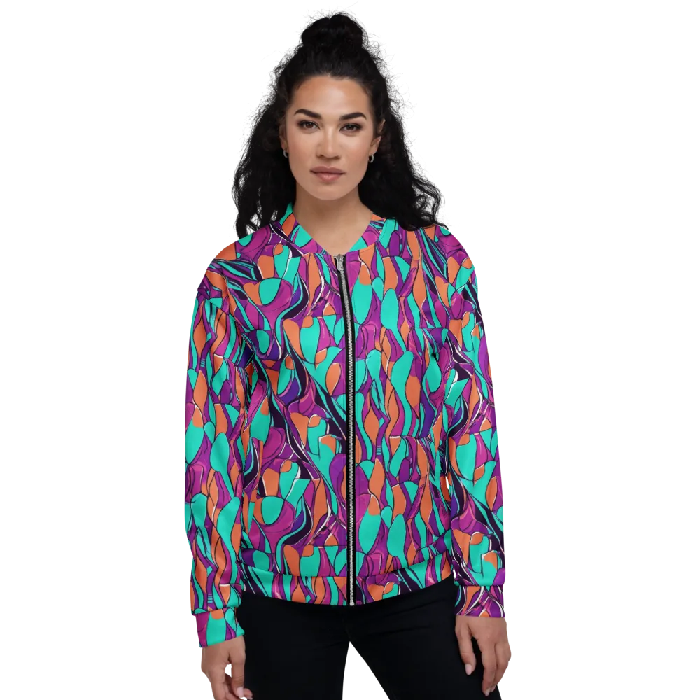 Peacock Static on Bomber Jacket — Front
