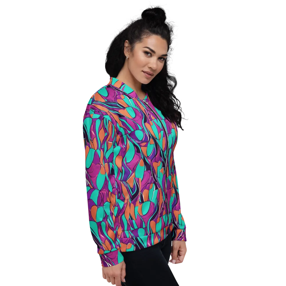 Peacock Static on Bomber Jacket — Right