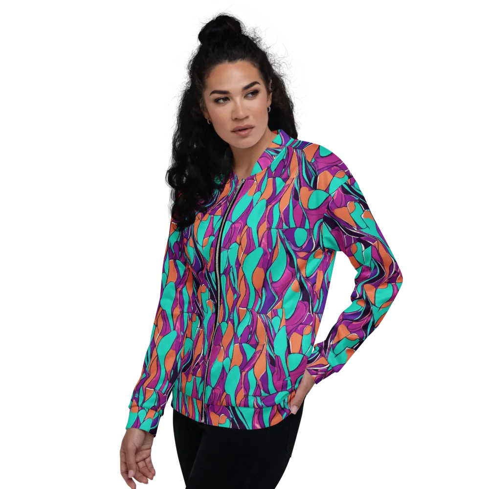 Peacock Static on Bomber Jacket — Left
