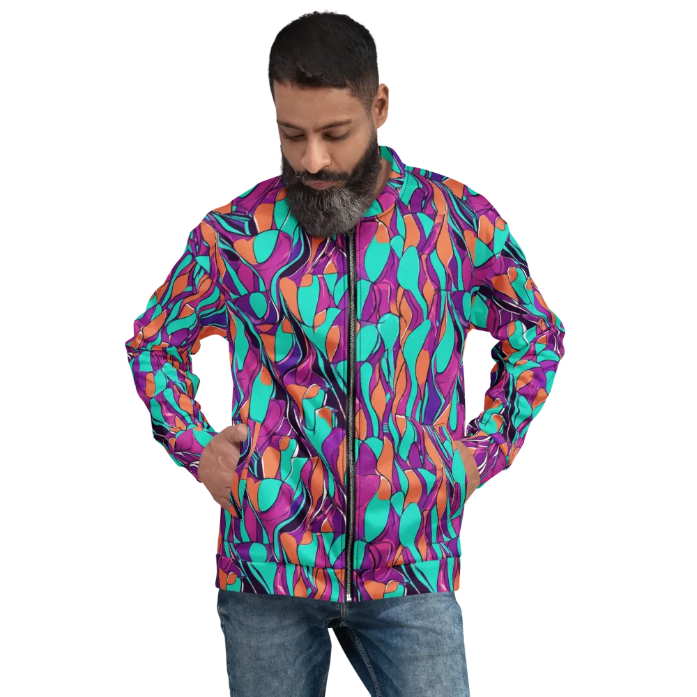 Peacock Static on Bomber Jacket — Front