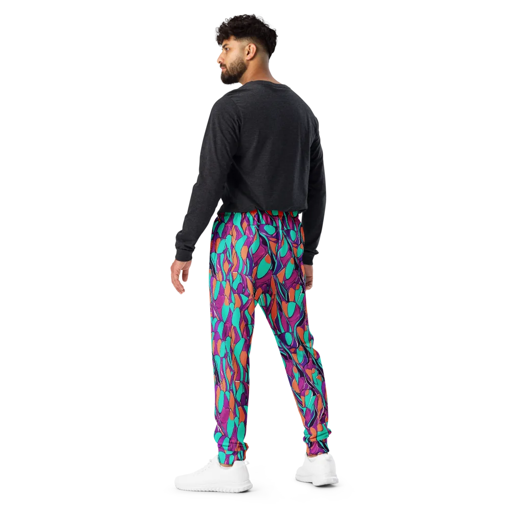 Peacock Static on Men's Joggers — Back