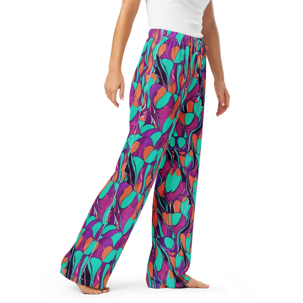 Peacock Static on Women's Pajama Pants — Right Front