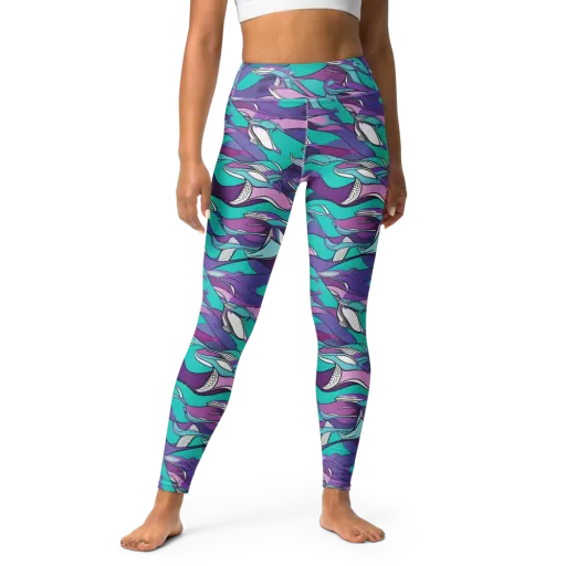 Neon Migrations on a Yoga Leggings