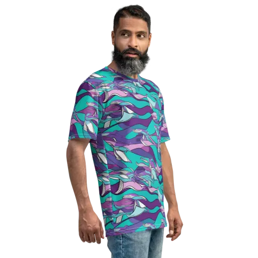 Neon Migrations on a Men's Crew Neck T-Shirt