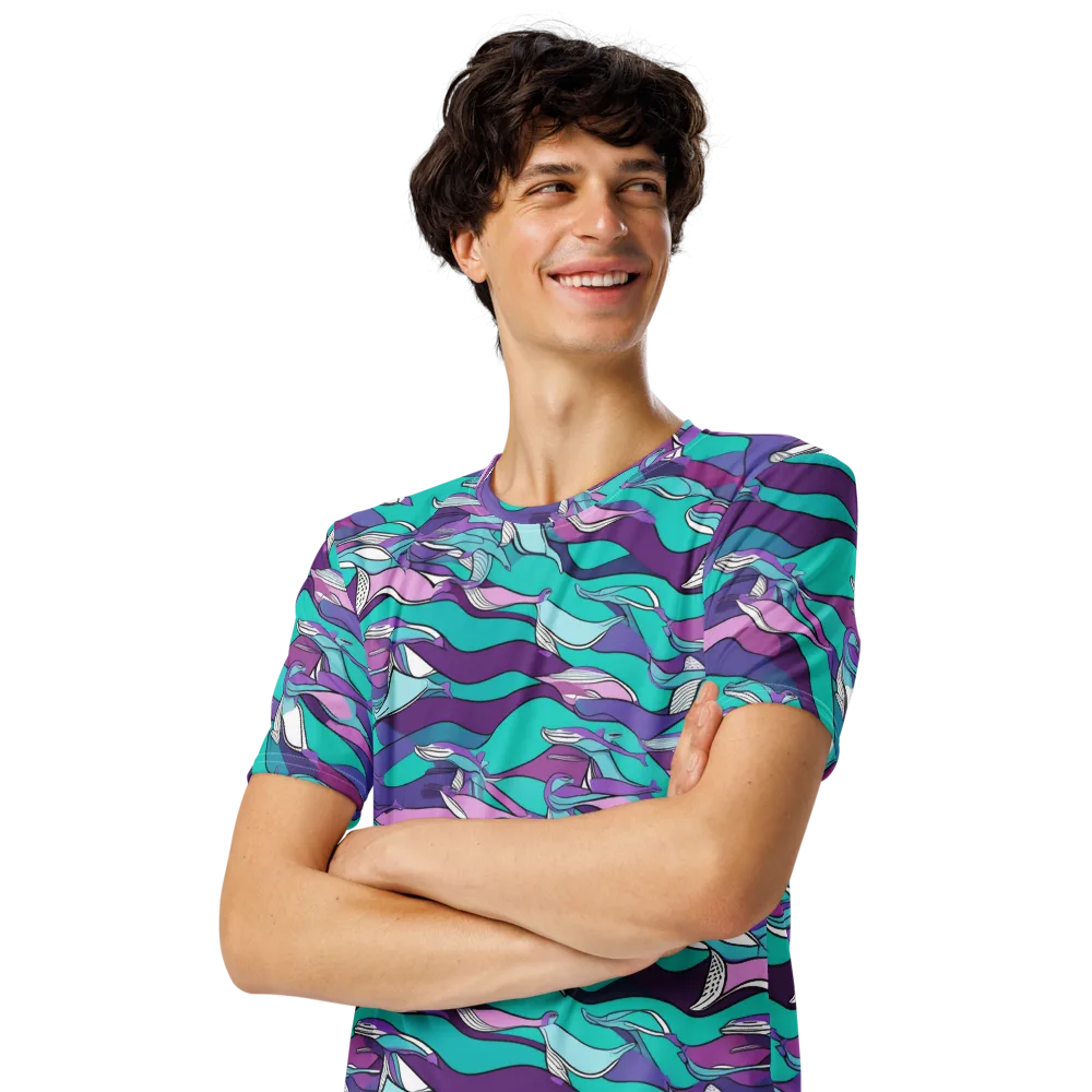 Neon Migrations on Men's Crew Neck T-Shirt — Left Front
