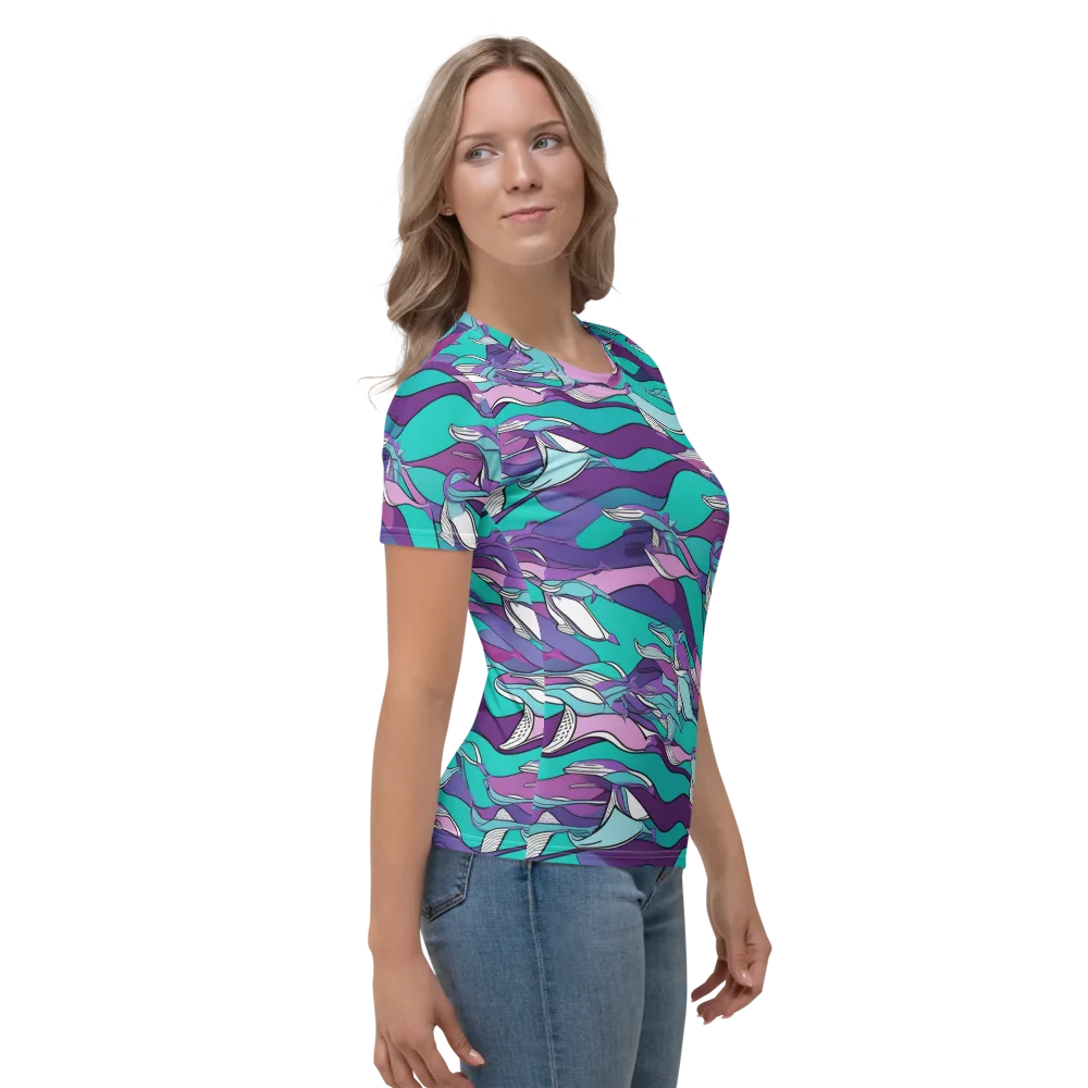 Neon Migrations on Women's Crew Neck T-Shirt — Right