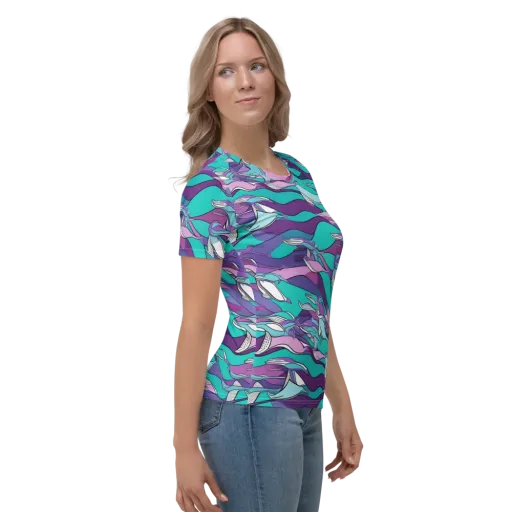 Neon Migrations on a Women's Crew Neck T-Shirt