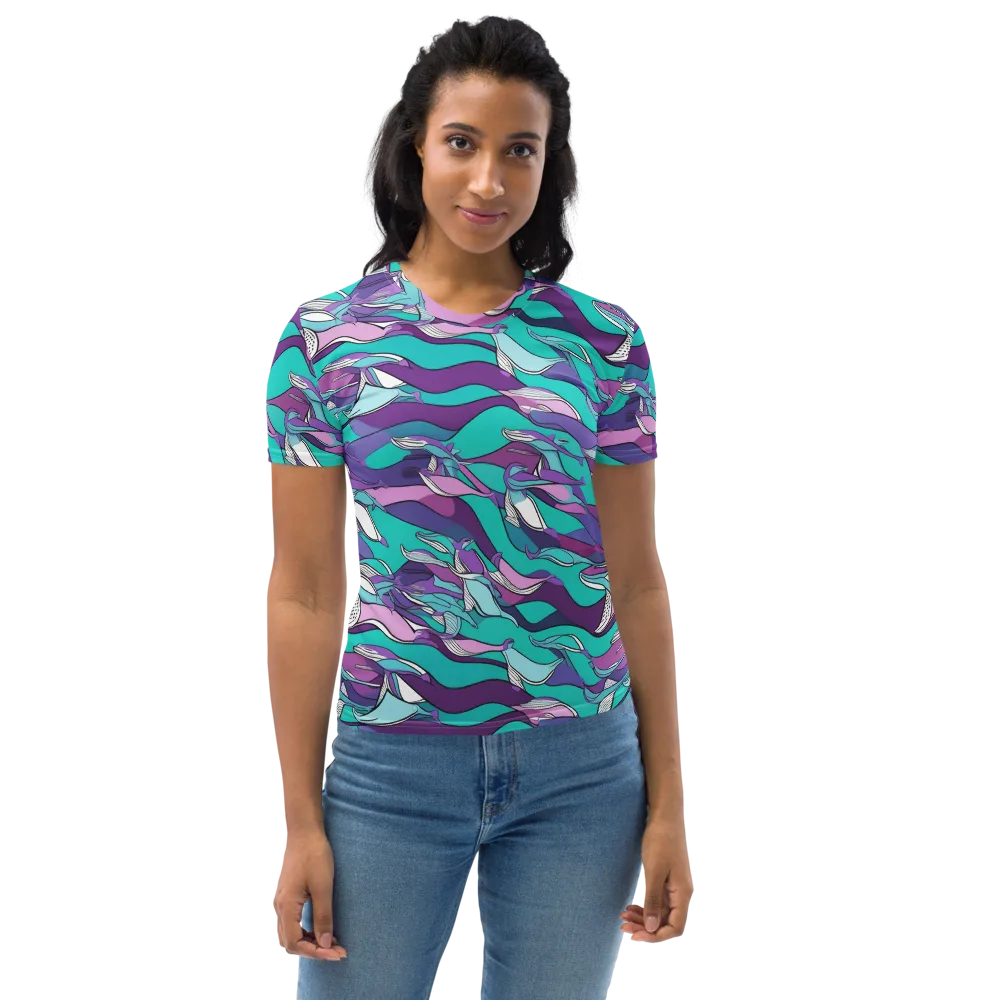 Neon Migrations on Women's Crew Neck T-Shirt — Front