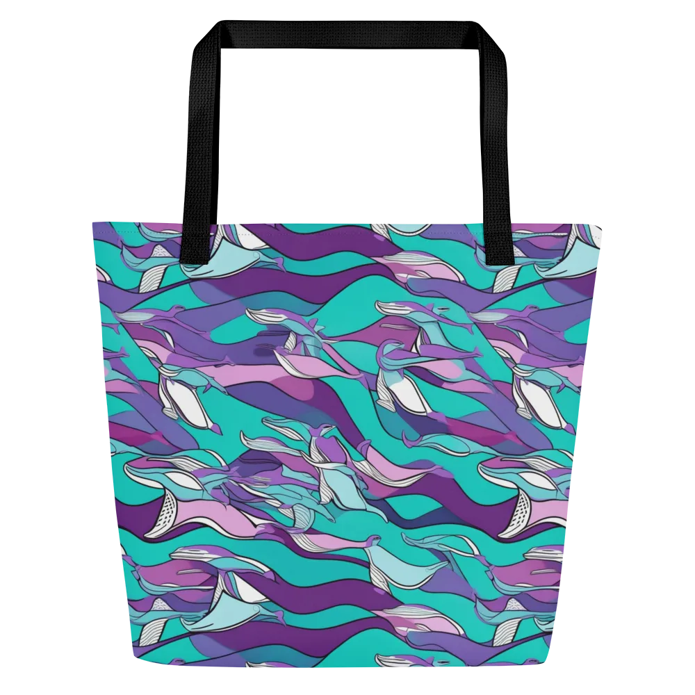 Neon Migrations on Large Tote Bag W/ Pocket — Front