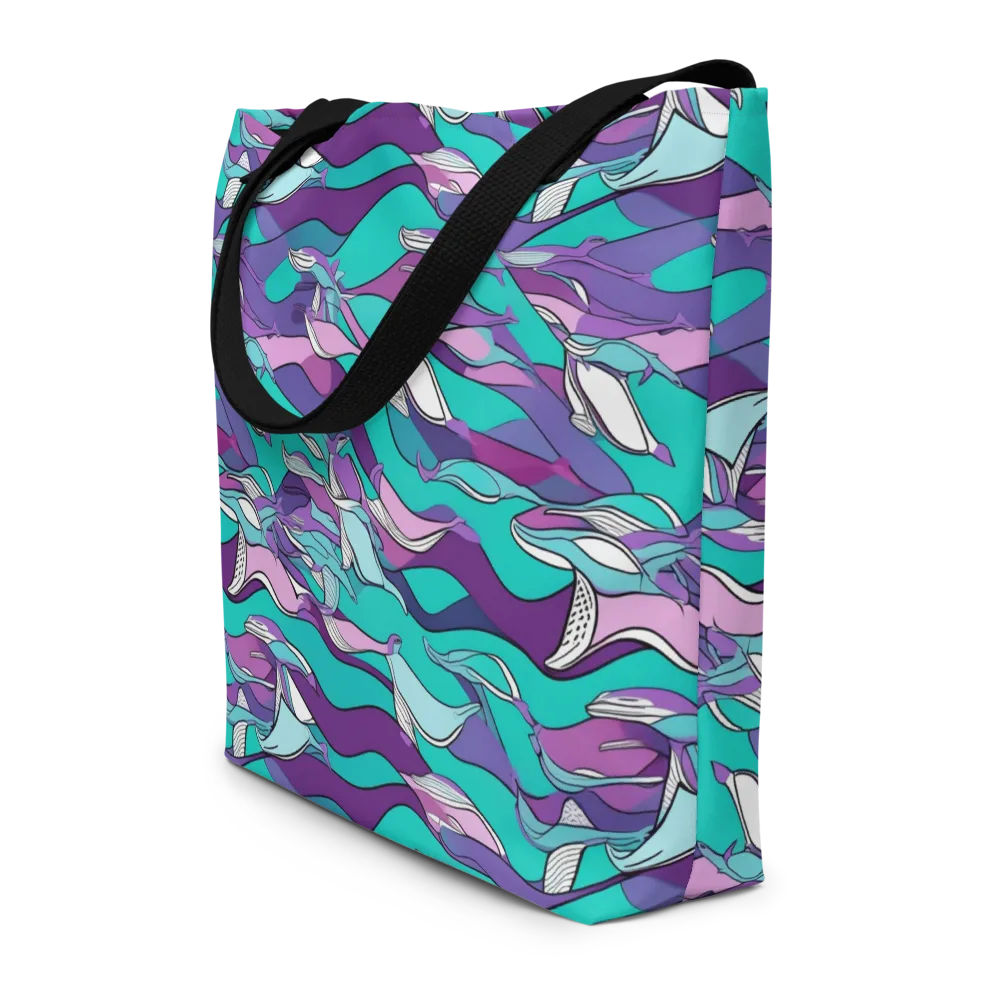 Neon Migrations on Large Tote Bag W/ Pocket — Front