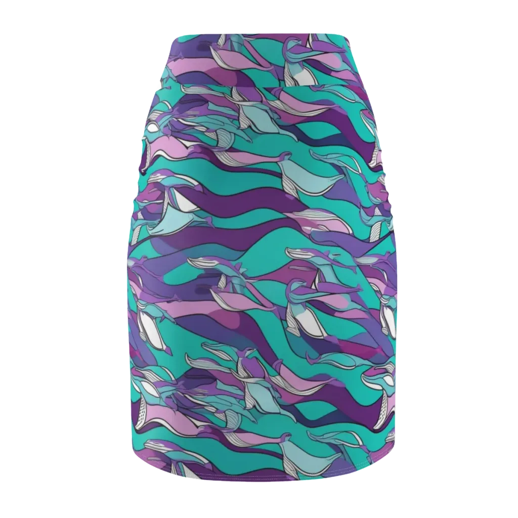 Neon Migrations on Pencil Skirt — Back
