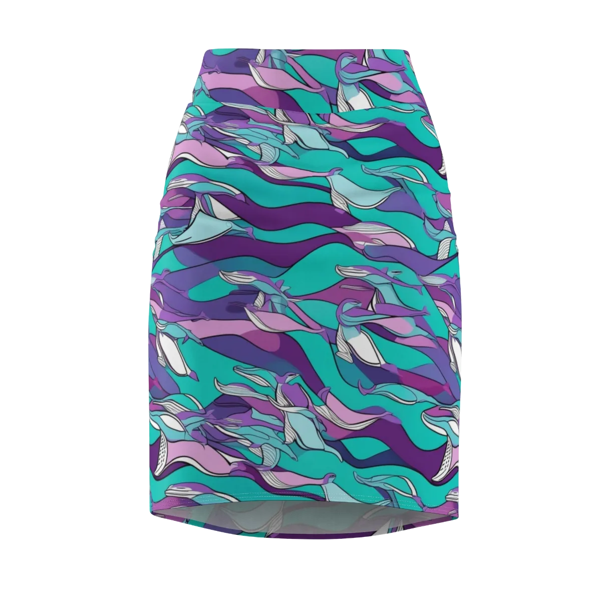 Neon Migrations on Pencil Skirt — Front