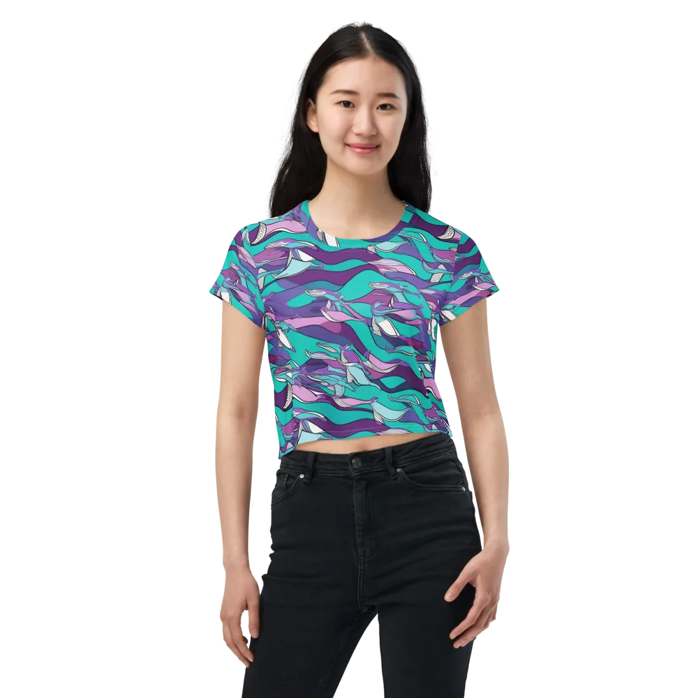 Neon Migrations on Crop Tee — Front